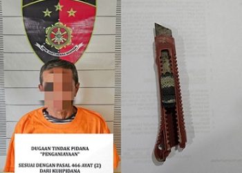 M alias Lelek pelaku penganiayaan dan barang bukti