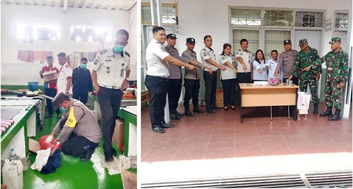 Polsek Bangun Bersama BNNK dan TNI Razia Lapas Kelas IIA Pematangsiantar