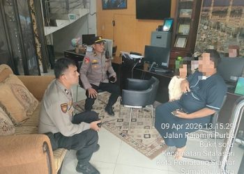 piket Pamapta bersama Polsek Siantar Martoba respon cepat lakukan pengecekan laporan dugaan pengancaman di Jalan Rajamin Purba