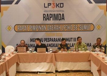 LP3KD Sumut menggelar Rapimda yang menetapkan Sumut dalam hal ini Kota Pematangsiantar sebagai tuan rumah Pesparani Sumut III. (Foto Ist)