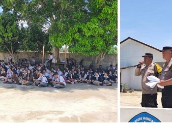 Bhabinkamtibmas AIPTU SM. Purba dan AIPDA Ijon Rotuah Saragih hadir sampaikan pesan pesan kamtibmas di SMA Negeri 1
