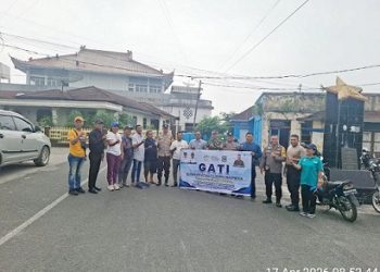 Kanit Binmas AIPTU P. Manurung dan Bhabinkamtibmas menghadiri pelaksanaan kegiatan GATI