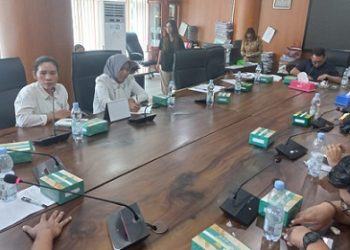 Ketua Komisi 4 DPRD Kota Medan Paul Mei Anton Simanjuntak didampingi anggota Komisi 4 Renville Pandapotan Napitupulu dan Lailatul Badri saat RDP soal Amdal RS Marta Friska, dimana Kadis DLH Kota Medan tidak hadir termasuk perwakilannya. (Foto Ist)
