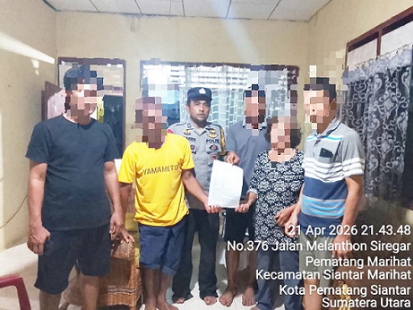 Bhabinkamtibmas saat problem solving Masalah Ibu Kandung dan Anaknya