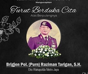 Ucapan duka dari Polda Metro Jaya atas meninggalnya Brigjen (Purn) Raziman Tarigan. (Foto Ist)