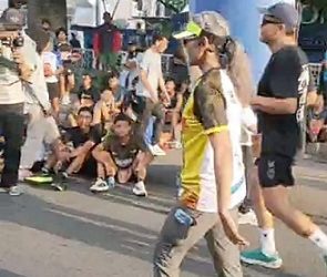 Kapolres Pematangsiantar AKBP Sah Udur Sitinjak SH. SIK. MH saat finis Fun Run 7K Meriahkan Hari Jadi ke 155 Kota Pematangsiantar