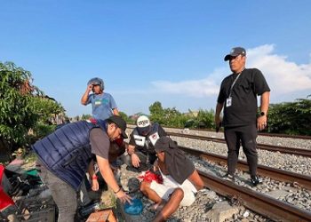 Satuan Reserse Narkoba Polrestabes Medan gerebek sarang narkoba di bantaran Rel Kereta Api (KA) Tembung, Kecamatan Percut Sei Tuan. (Foto Ist)