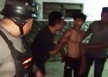 Pelaku bajing loncat velg truk yang ditangkap personel Polsek Medan Labuhan. (Foto Ist)