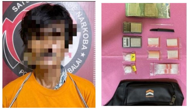 Tersangka S dan barang bukti