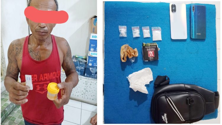 Tersangka ES dan barang bukti yang ditangkap Sat Resnarkoba Polres Pematangsiantar