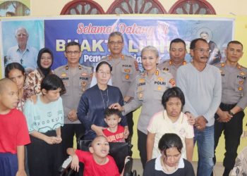 Kapolres Pematangsiantar AKBP Sah Udur T.M. Sitinjak SH. SIK. MH menggelar Bakti sosial di Panti Asuhan Amal Bakti