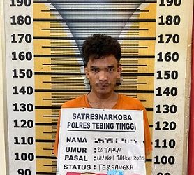 Pelaku AFN dan barang bukti diamankan Sat Resnarkoba Polres Tebing Tinggi