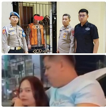 Kompol DK saat di patsus dan video yang beredar. (Foto Ist)