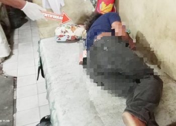 Jenajah Irsan warga Kota Pematangsiantar saat masih di TKP