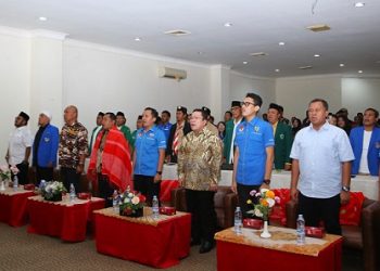 Wali Kota Pematangsiantar Wesly Silalahi SH MKn, menghadiri acara Pembukaan Musyawarah Daerah (Musda) XIV KNPI Kota Pematangsiantar, di Convention Hall Siantar Hotel,