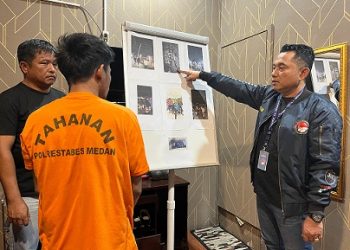 Panglima geng motor NKB, HZ yang ditangkap personel Satresnarkoba Polrestabes Medan di parkiran salah satu hotel di Jalan Mojopahit, Medan Petisah. (Foto Ist)