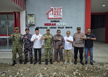 Kapolsek Teluk Nibung, AKP SRT Siburian, S.H menghadiri peluncuran (launching) 1061 Koperasi Desa Kelurahan Merah Putih (KDKMP)
