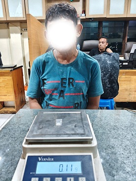 Pelaku pengedar sabu di Medan Tembung yang ditangkap polisi (Foto Ist)
