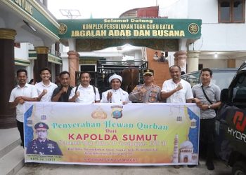 Polres Simalungun Serahkn Satu Ekor Sapi Kurban dari Kapolda Sumut ke Persulukan Serambi Babussalam