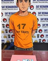 Tersangka C dan barang bukti