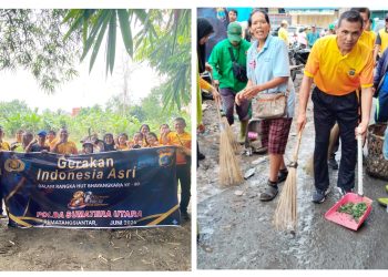 Polres Pematangsiantar Bersihkan Bantaran Sungai Bah Bolon dan Pasar Horas