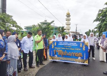 Personil Polsek Gunung Malela Kawal 400 Peserta Pawai Tahun Baru Islam 1 Muharram 1448 H