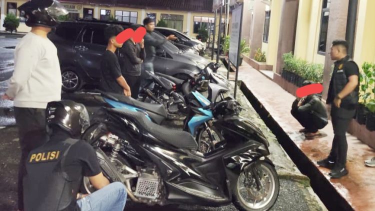 Timsus Dayok Mirah Amankan Tiga Sepedamotor Knalpot Brong