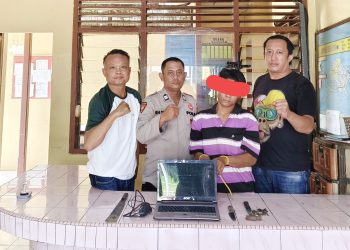 Pelaku Pencurian Abdiansyah dan barang bukti diamankan di Polseķ Gunung Malela