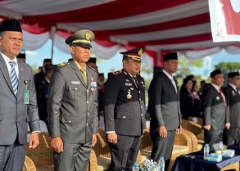 Wakapolres KOMPOL Imam Alriyuddin, S.H. M.H mengikuti upacara memperingati Hari Lahir Pancasila di Kantor Bupati