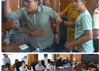 Ricuh RDP di Komisi 4 DPRD Kota Medan terkait dugaan pencemaran lingkunganPT Kilang Kecap Angsa (Foto Ist)