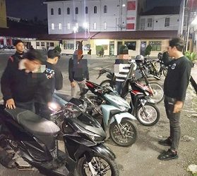 Timsus Dayok Mirah Polres Pematangsiantar Patroli Rutin dan Amankan 5 Sepedamotor Knalpot Brong