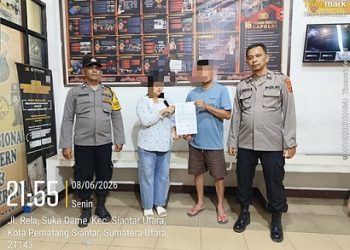 Personil piket Polsek Siantar Utara selesaikan dugan KDRT di Gang Mutilan dengan mediasi