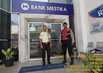 Personil Sat Samapta Polres Pematangsiantar Laksanakan Pengamanan Objek Vital Bank Mestika