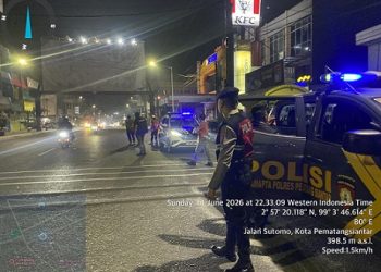 Personil Polres Pematangsiantar Laksanakan Patroli BLP di Jalan Sutomo