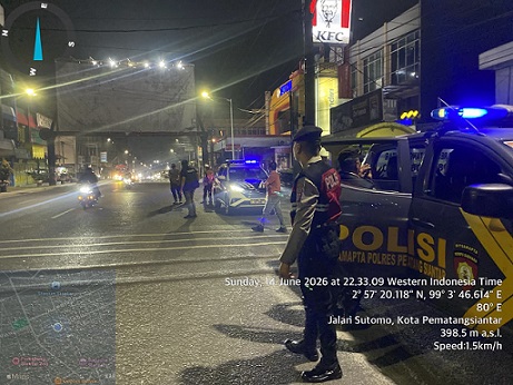 Personil Polres Pematangsiantar Laksanakan Patroli BLP di Jalan Sutomo