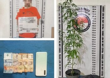Tersangka MH dan barang bukti yang diamankan Sat Resnarkoba Polres Pematangsiantar