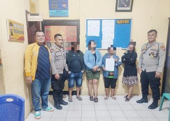 Ka. SPKT dan Bhabinkamtibmas selesaikan adanya keributan di Jalan Persatuan