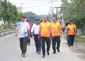 Kapolres Tanjungbalai, AKBP Welman Feri, S.I.K. M.I.K Polres Tanjungbalai Gelar Olahraga Bersama TNI