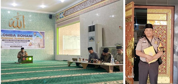 AIPDA Fadlan Fahmi saat lomba Rohani MTQ Cabang Mujawwad dan Raih Juara 1