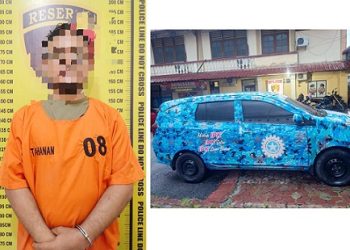 tersangka RWMS dan barang bukti yang sudah ditahan Sat Reskrim Polres Pematangsiantar