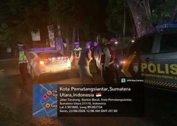 Personil Polres Pematangsiantar saat laksanakan Patroli BLP