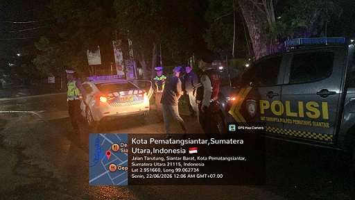 Personil Polres Pematangsiantar saat laksanakan Patroli BLP