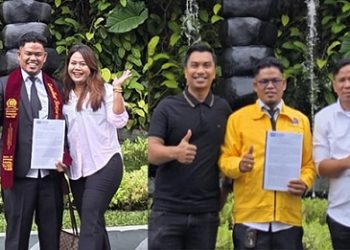 Lamsihar Banjarnahor bersama sahabatnya. (Foto Ist)
