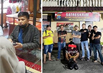 Pelaku LM diapit Kanit Jatanras IPDA Revanto Barasa SH bersama TIm Opsnal 
