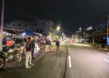 Timsus Dayok Mirah saat Patroli di Jalan Merdeka depan Pasar horas