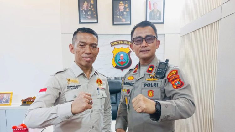 Ketua DPC MAI Kota Medan, Suwarno - Kapolsek Medan Baru Kompol Bambang Gunanti Hutabarat. (Foto Ist)