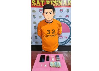 Tersangka R alias Don dan barang bukti