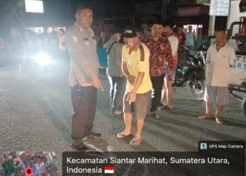 Unit Gakkum Polres Pematangsiantar Cek TKP Laka Lantas di Jalan Jambu