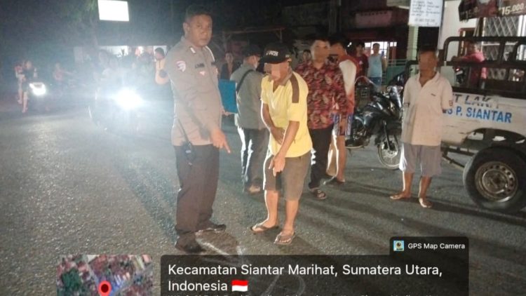 Unit Gakkum Polres Pematangsiantar Cek TKP Laka Lantas di Jalan Jambu