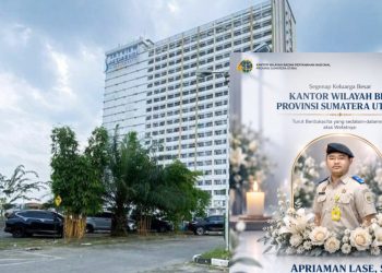 Pegawai BPN Nias, Apriaman Lase diduga jatuh dari Lantai 12 Skyview Setia Budi Apartment Medan Jln. Abdul Hakim, Padang Bulan, Selayang I, Medan Selayang. (Foto Ist)